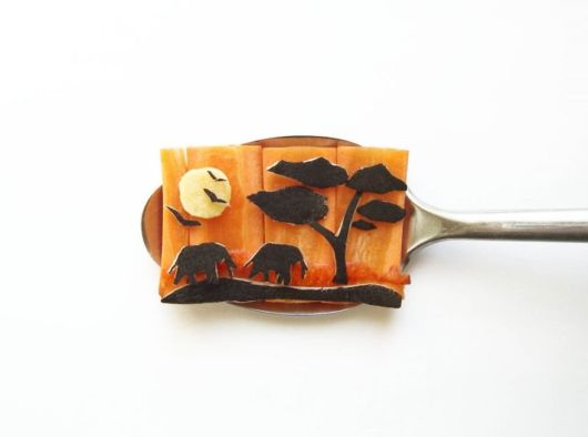 Creative Food Art On Spoons