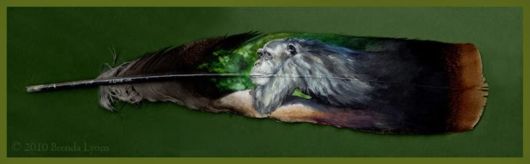 Animal Portraits Painted On Turkey Feathers